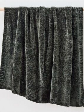 West Elm Grey Chenille Throw Blanket